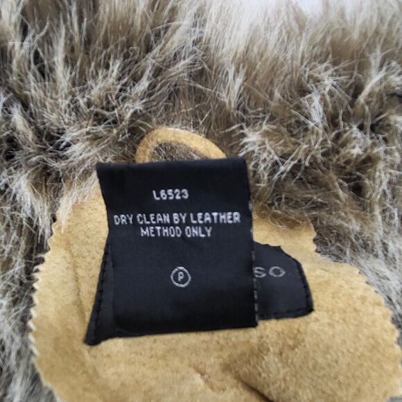 DB Studio Penny Lane Style Vintage Women's Coat Suede Leather Faux Fur Size L - Picture 12 of 16